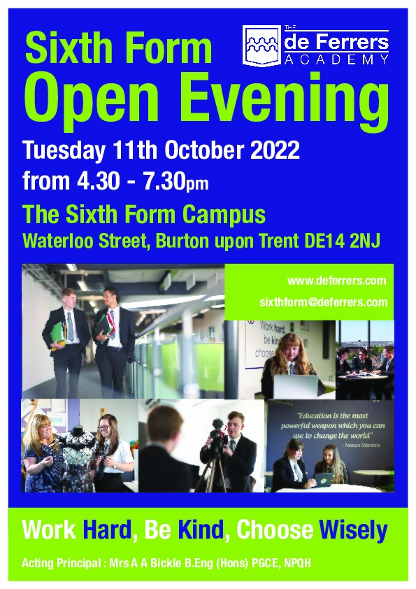 SIXTH FORM OPEN EVENING 2022