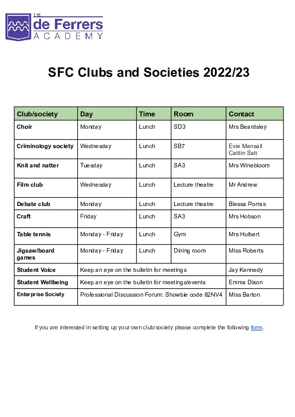 SFC Societies 2022 23