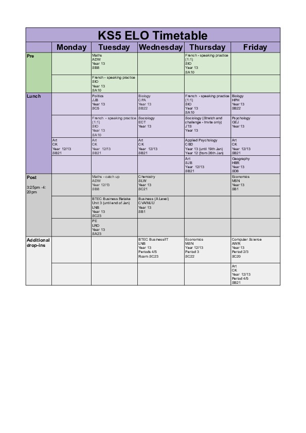 KS5 ELO Timetable 2022 23   Timetable (1)   31 03 2023