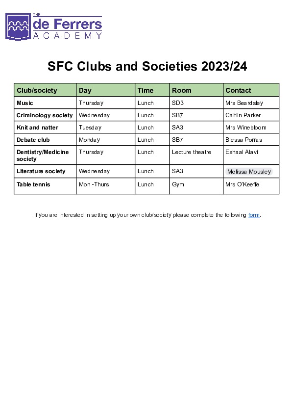 SFC Societies 2023 24