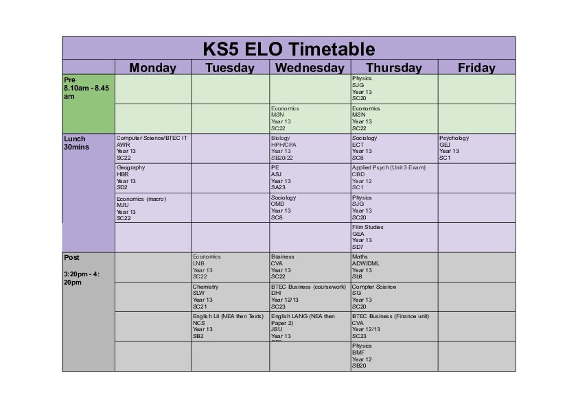 KS5 ELO Timetable 2023 24   Timetable